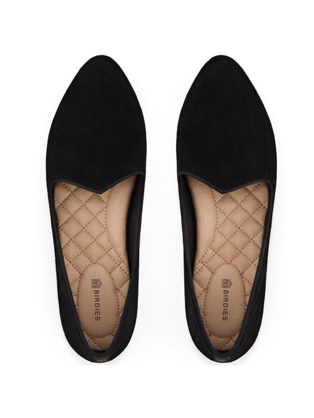 Birdies Black The Heron Suede Flats Loafers | Professional Work | Casual size 8